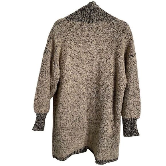 Vtg Monto Par Le Chois Womens Sweater Jacket L Tan Chunky Knit Shawl Collar - Picture 2 of 6
